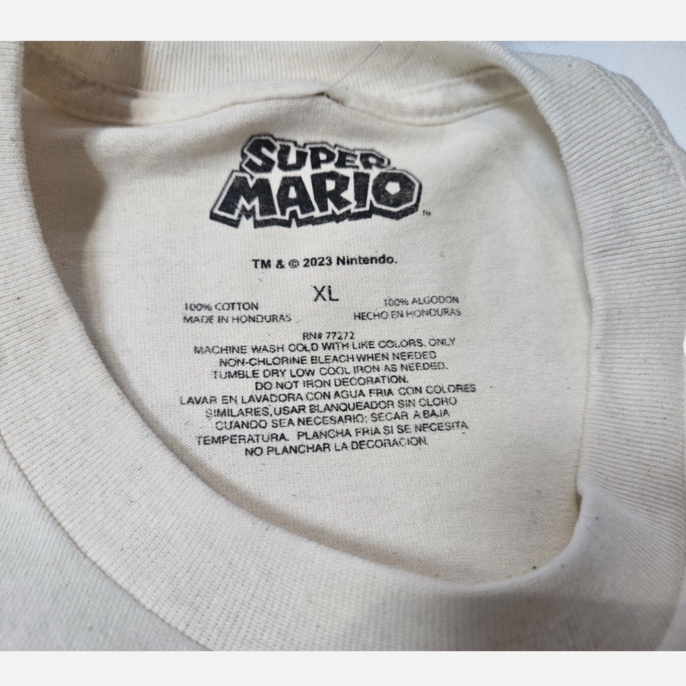 Super Mario Shirt Mens XL White Nintendo Graphic Tee T-Shirt 2023 New Tags Mario - Picture 4 of 8